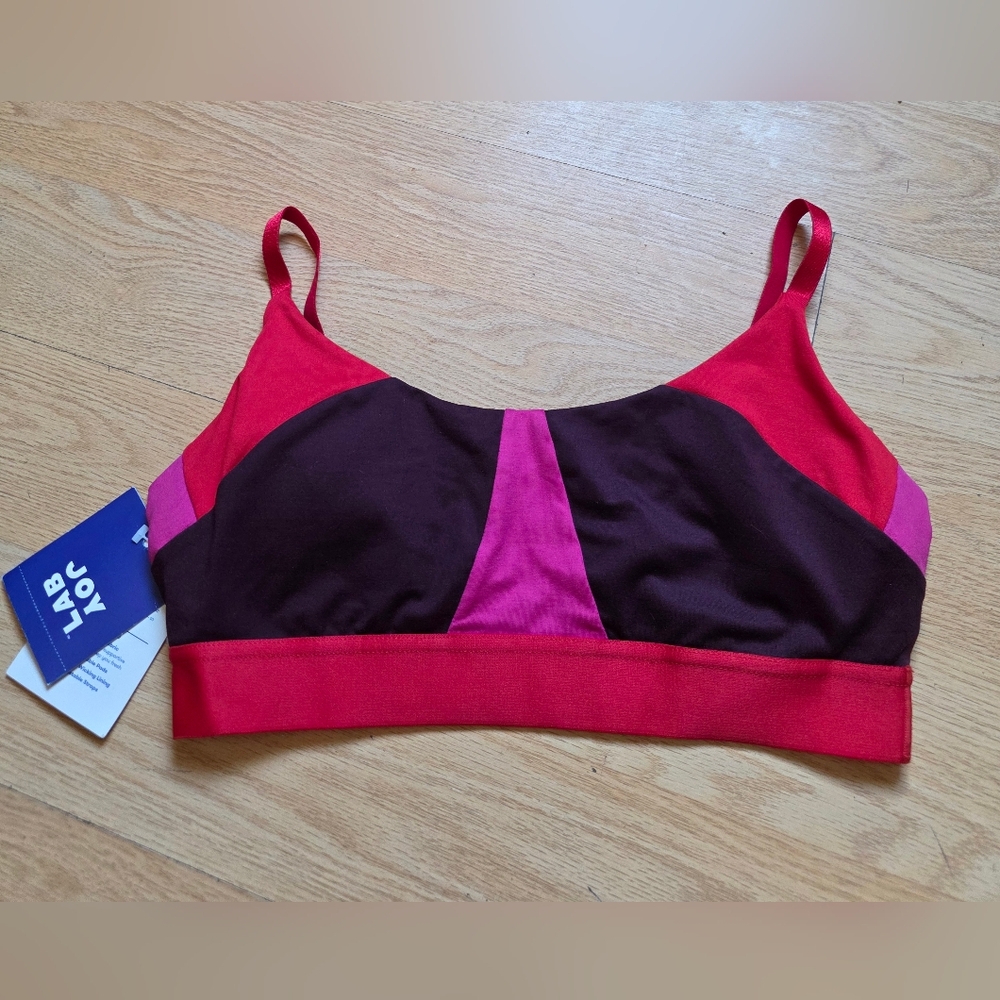 JoyLab Red and Pink Sports Bra